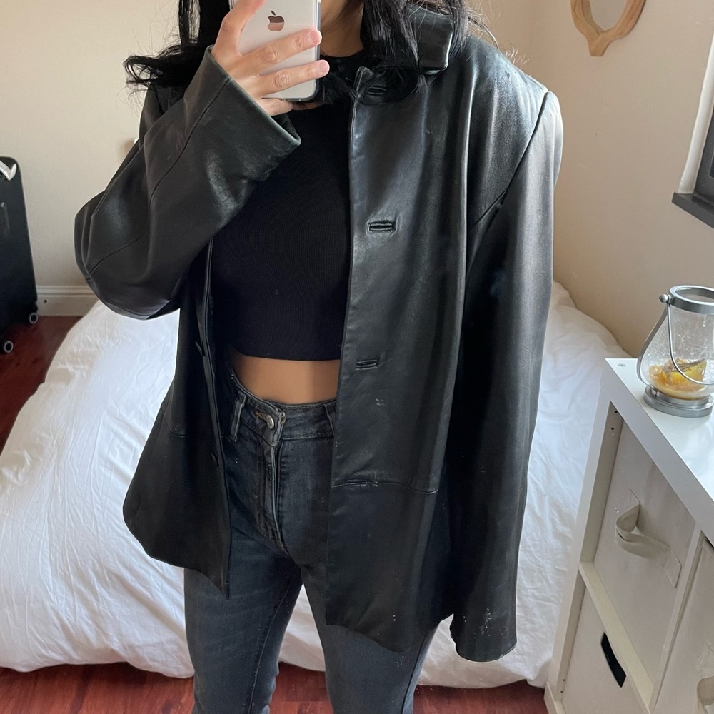 Oversized Leather blazer size L